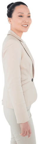 Confident Asian Businesswoman Smiling on Transparent Background Isolated