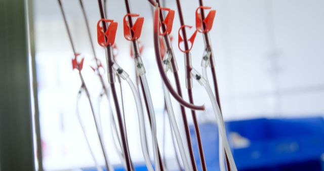 Close-Up of Medical Tubes and Clamps in Healthcare Facility - Download Free Stock Images Pikwizard.com