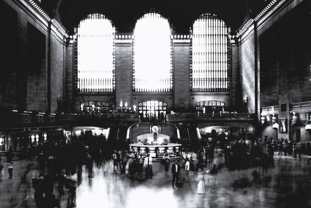 Grand Central Station Busy Terminal in Black and White - Download Free Stock Images Pikwizard.com