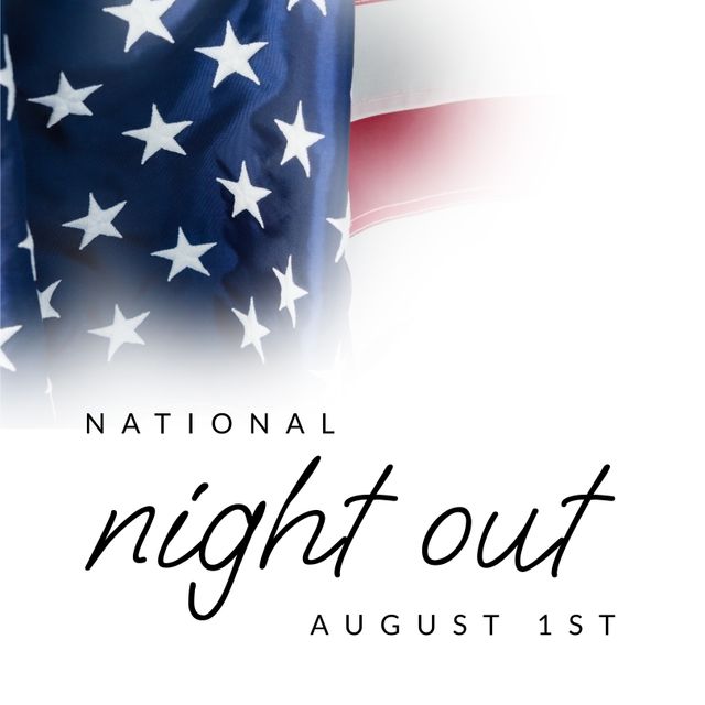 Perfect for promoting National Night Out events, emphasizing community unity, and showcasing patriotic spirit. Ideal for social media posts, community newsletters, and event advertisements.