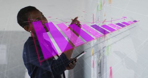 African American Businesswoman Analyzing Financial Data Trends