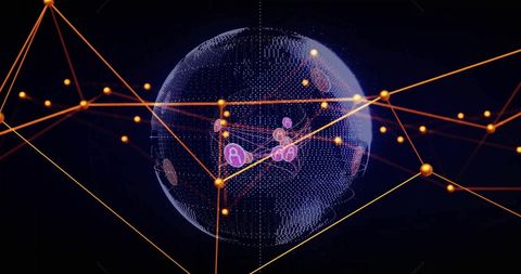 Global Network Data Processing Concept with Digital Globe - Download Free Stock Images Pikwizard.com
