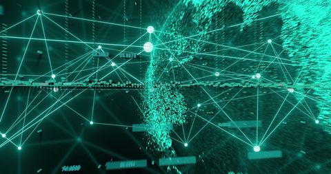 Futuristic digital network connecting the global world