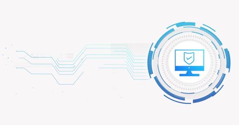 Cyber Security Concept with Digital Network and Shielded Computer Icon - Download Free Stock Images Pikwizard.com