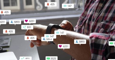 Social media engagement on smartwatch