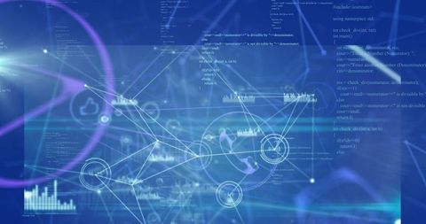 abstract network interface with code and digital connectivity - Download Free Stock Images Pikwizard.com