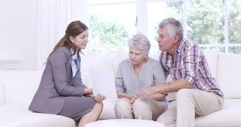 Financial Advisor Consulting Senior Couple at Home - Download Free Stock Images Pikwizard.com