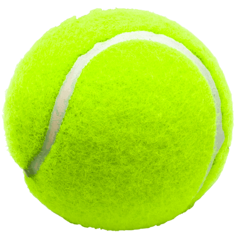 Transparent conceptual tennis ball with syringe insertion