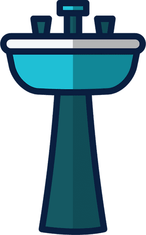 Bathroom Sink Illustration with Transparent Background for Home Design