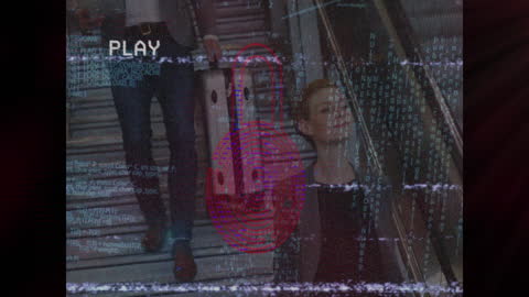 Abstract Digital Overlay of Busy Professionals and Data Streams