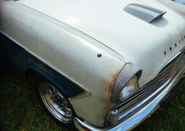 Vintage Car with Rusted Body and Classic Headlight - Download Free Stock Photos Pikwizard.com