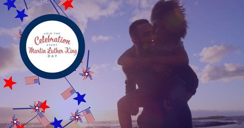 Joyful african american couple celebrating martin luther king jr. Day