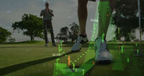 Golfing Performance Insights with Digital Analytics Overlay