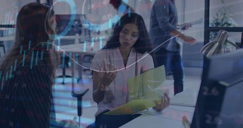 Business Analytics Team Discussing Financial Data Trends