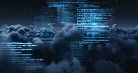 Data Processing Code Streaming Through Cloudy Skies - Download Free Stock Images Pikwizard.com
