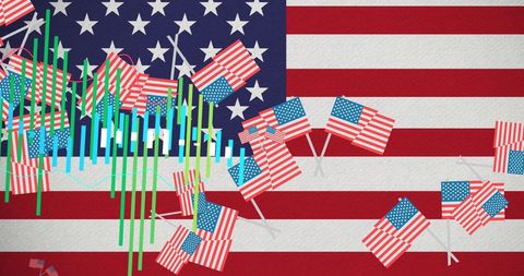 Financial Data Visualization with American Flags - Download Free Stock Images Pikwizard.com