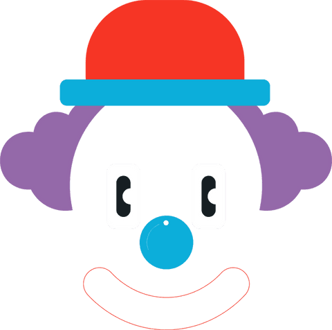 playful geometric clown face in transparent background - Download Free Stock Videos Pikwizard.com