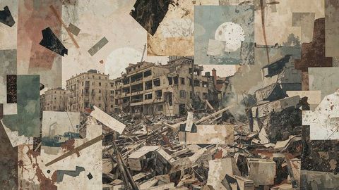 Abstract fusion of urban decay and structured chaos