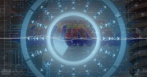 Futuristic HUD Display with Interactive Waveform Circle