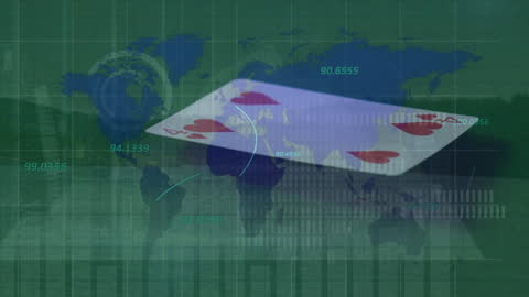 Digital Data Visualization with Playing Card Overlay