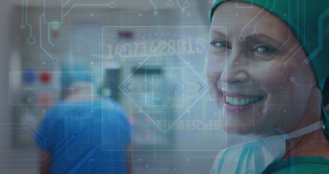 Smiling Healthcare Worker in High-Tech Medical Environment - Download Free Stock Images Pikwizard.com