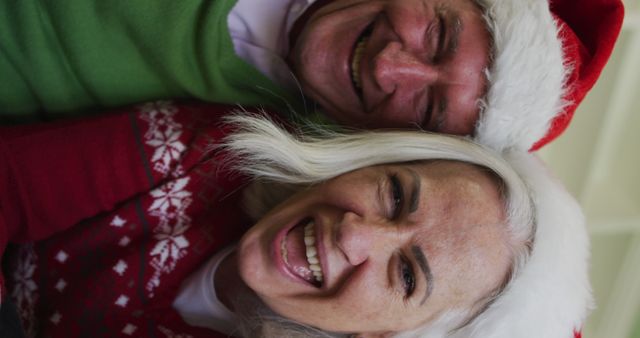 Happy Elderly Couple Celebrating Christmas Together - Download Free Stock Images Pikwizard.com