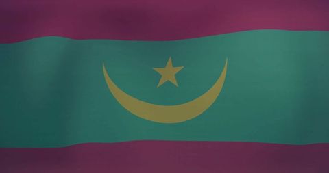 Mauritania National Flag with Star and Crescent