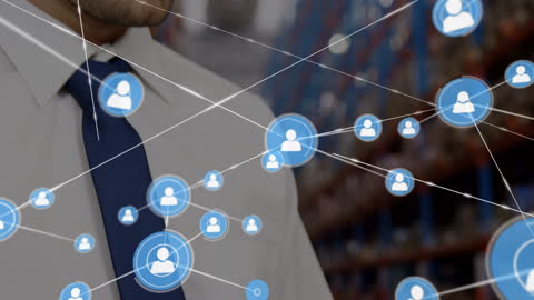 Business Network Connections with Digital Interface Concept