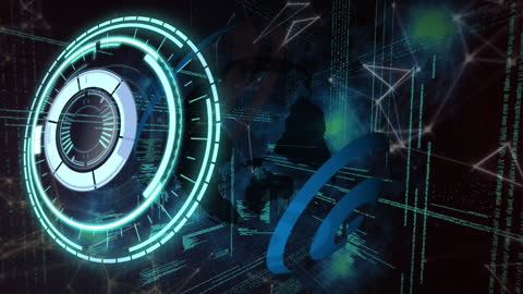 Digital Scope Scanning with Globe and Data Technology Illustration