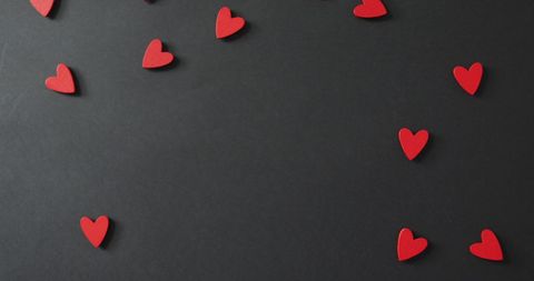 Scattered Red Hearts on Gray Background for Valentine's Day - Download Free Stock Images Pikwizard.com