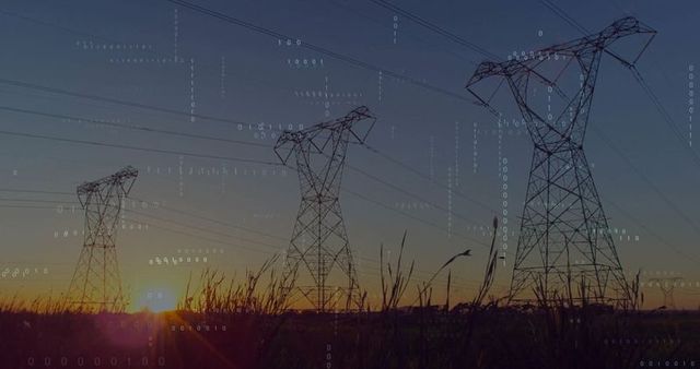 Digital Connectivity in Rural Energy Infrastructure at Sunset
