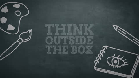 Creative Thinking Concept Chalkboard with Art Icons and Text