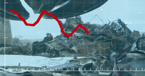 Statistical Data Over Junkyard Background Illustrating Market Trends
