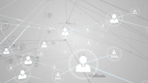 Networking Icons and Digital Connections in Abstract Background