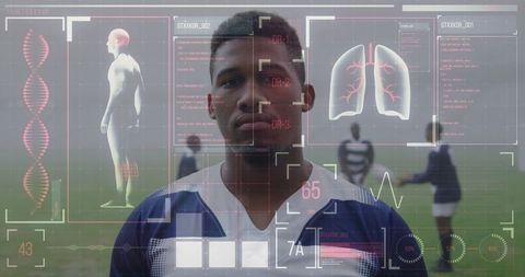 Digital Interface Analyzing Rugby Players with Medical Data Visualization