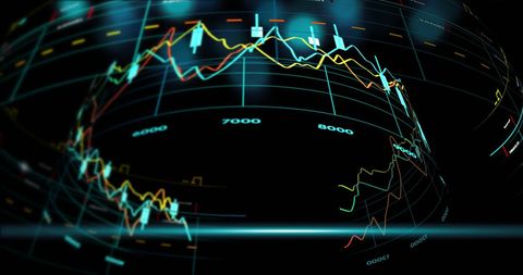 Global Finance Data Visualization with Curved Graphs - Download Free Stock Images Pikwizard.com