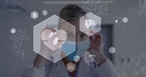 Female Doctor with Medical Digital Icons Overlay