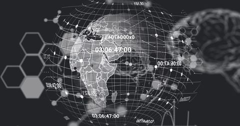Digital Globe with Scientific Data on Technology Background - Download Free Stock Images Pikwizard.com