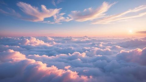 Majestic Sunset over Dreamy Layered Clouds with Soft Pastel Colors - Download Free Stock Images Pikwizard.com