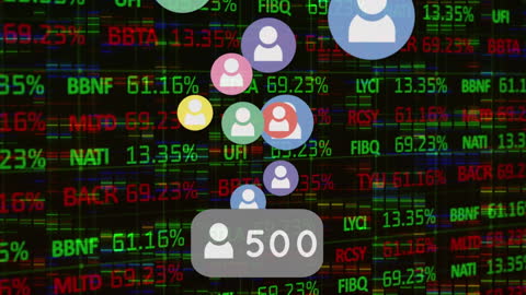 Social Media Growth with Digital Stats on Background