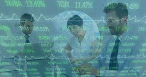 Financial Data Analysis with Diverse Team Collaborating on Future Strategies