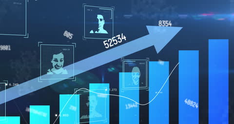 Digital Data Processing and Analytics Growth Concept