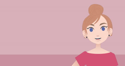 Animated Businesswoman Icon Neuromorphic Style