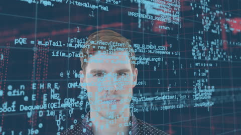 Businessman Analyzing Digital Data Streams