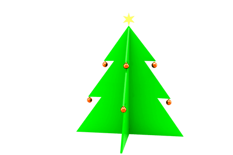 Minimalist digital christmas tree illustration on transparent background