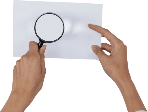 Transparent Hands Holding Magnifying Glass on Blank Paper - Download Free Stock Videos Pikwizard.com