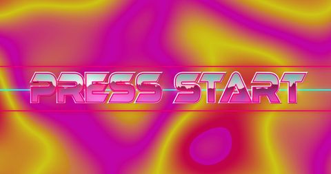 Retro Neon Pixel Art Video Game Startup Screen