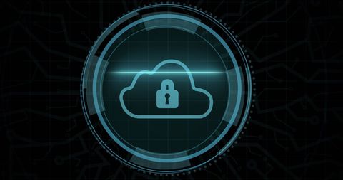 cybersecurity cloud lock symbol on digital interface - Download Free Stock Images Pikwizard.com