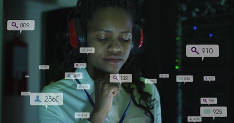 African American Woman Analyzing Data in Server Room - Download Free Stock Images Pikwizard.com