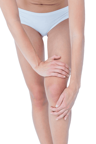 woman touching knee illustrating joint pain on transparent background - Download Free Stock Videos Pikwizard.com